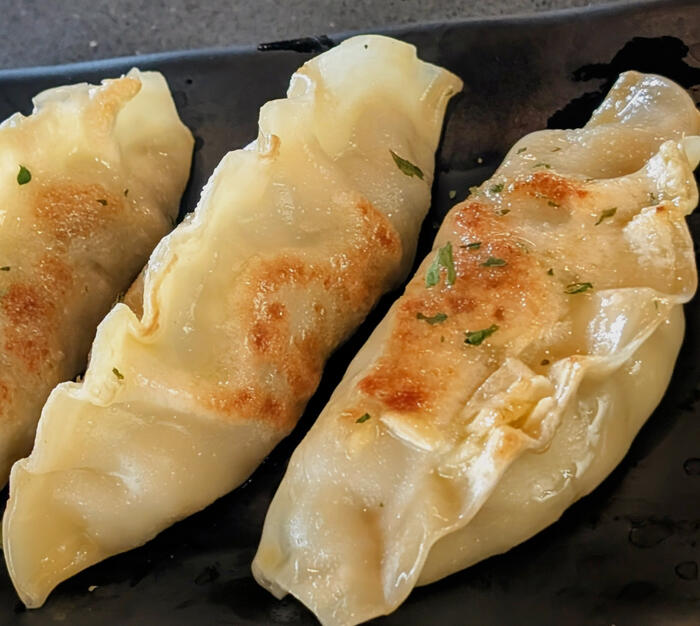 Pan-Fried Pork& Veggie Dumplings